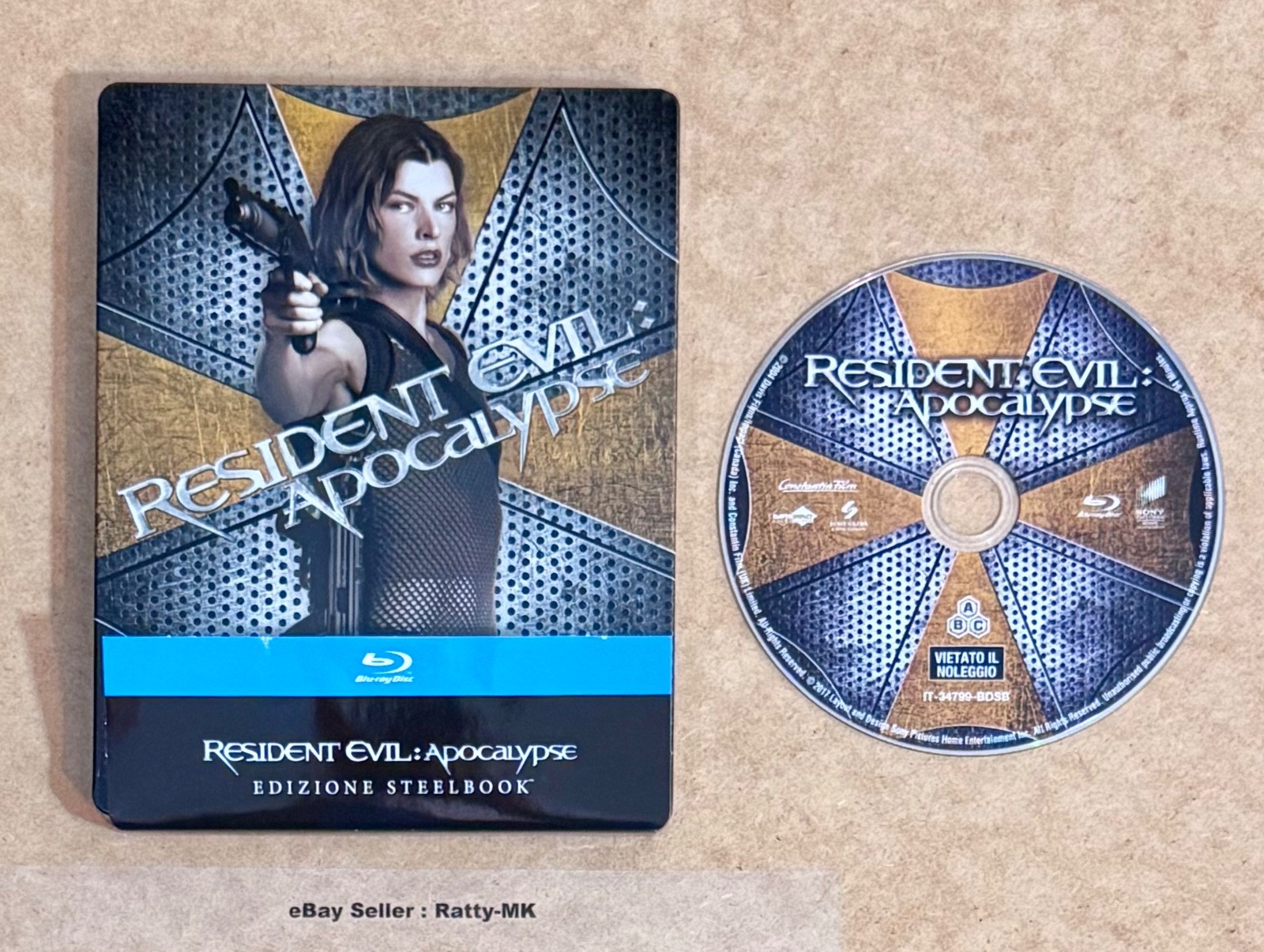 RESIDENT EVIL: APOCALYPSE - ITALIAN IMPORT BLU RAY STEELBOOK - (READ)