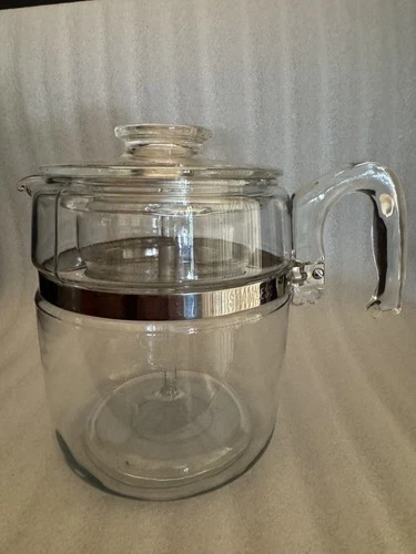Vintage Pyrex Flameware 6-9 Cup Perculator #7759-B Complete Made in USA
