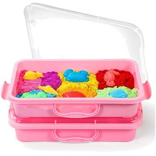 Sandkastenset Sensory Bin Kind Kunststoff Spielzeug Aufbewahrung rosa