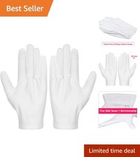 Cotton Gloves, 3 Pairs White Cotton Gloves Gloves for Women Men Eczema Dry Ha...