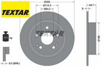 2X Bremsscheibe Textar 92204300 2 Bremsscheiben Hinterachse Hinten FüR Honda