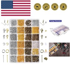 2880 Pcs Jewelry Making Findings Supplies Kit with Open Jump Rings, Lobster C...