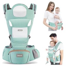 SAFOTAD BABY CARRIER WITH HIP SEAT, ERGONOMIC M POSITION 6IN1 BABY - GREEN