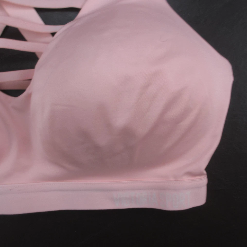 Victoria Sport Sports Bra Womens 36D Pink Strappy Lattice Crossback Adjustable - Image 4 of 4