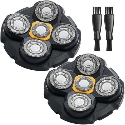 2PCS Head Shaver Replacement Heads for Microtouch Titanium 2 Pack, Silver 