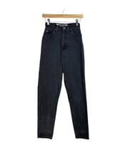 VTG 90s Y2K Anchor Black High Waisted Mom Jeans Tapered Retro Women s Size 5/6