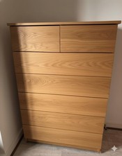 Chest of Drawers 6, oak veneer, 76x123 cm