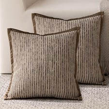 DWR 18x18 Decorative Throw Pillow Cover   Woven Textured Front with Luxuri
