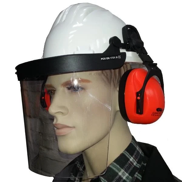 Profi Bauhelm mit Gesichtsschutz und Gehörschutz Helm Schutzhelm versch. Farben - Bild 3 von 4