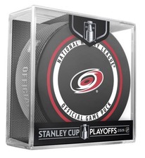 2026 CAROLINA HURRICANES NHL PLAYOFFS OFFICIAL R 1 GAME PUCK  ARRIVING APRIL 24
