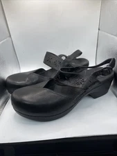 Dansko Fawna Shoes Womens 10/41 Black Leather Mary Jane Comfort