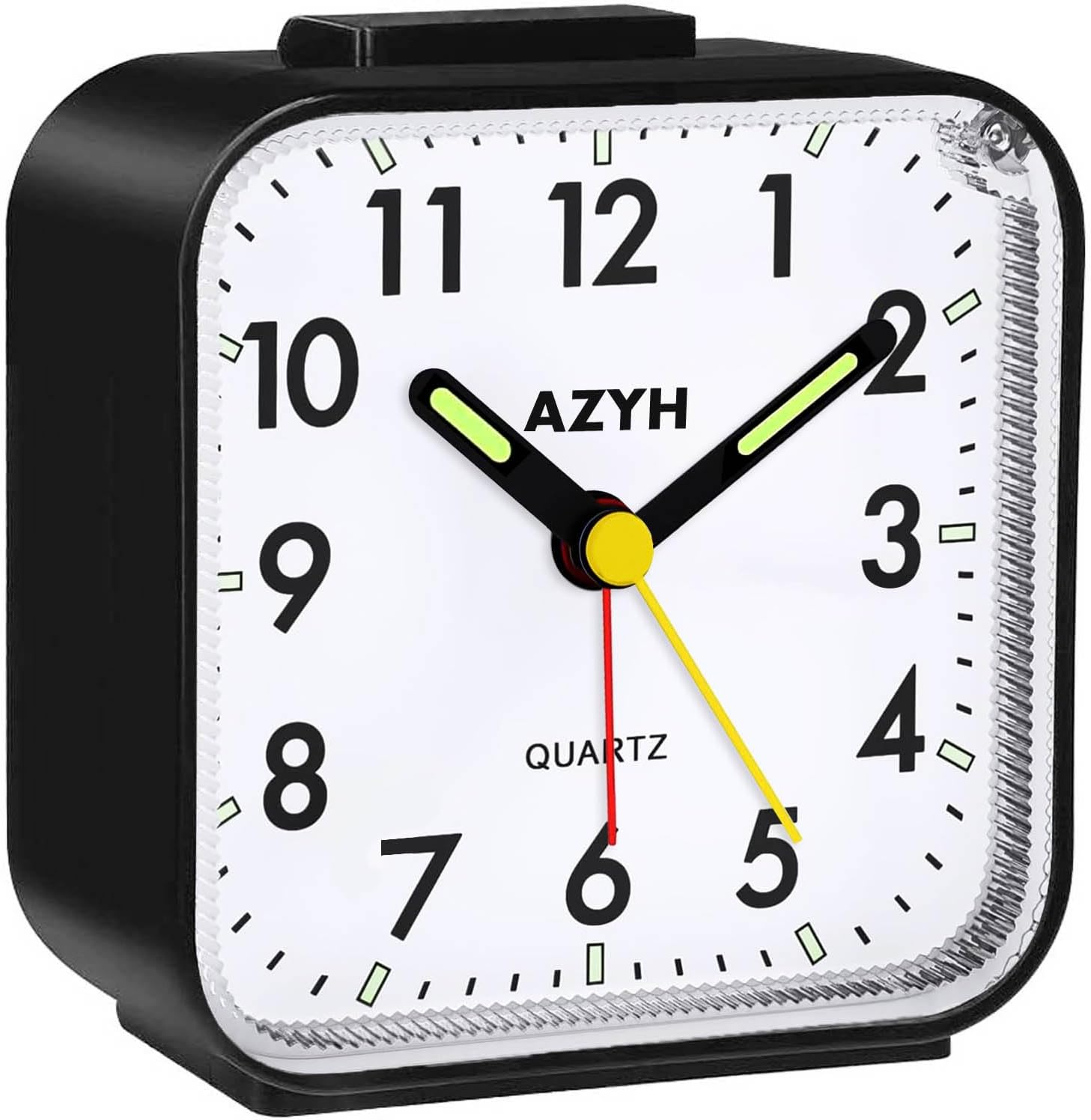 Azyh Analog Alarm Clock, Silent No Ticking Alarm Clock with Light, Snooze, Batte