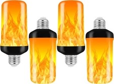LED Flame Effect Light Bulb, 4 Modes Flame Light Bulbs, E26 Base Fire Light Bulb