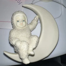 Dept. 56 Snow Babies "Moon Beams" Snowbaby sitting on cresent moon