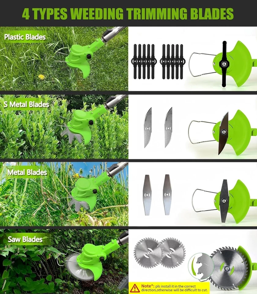 Electric Weed Wacker Cordless, 21V Weed Cordless Eater, 4 in 1 Lightweight Strin - Изображение 2 из 4