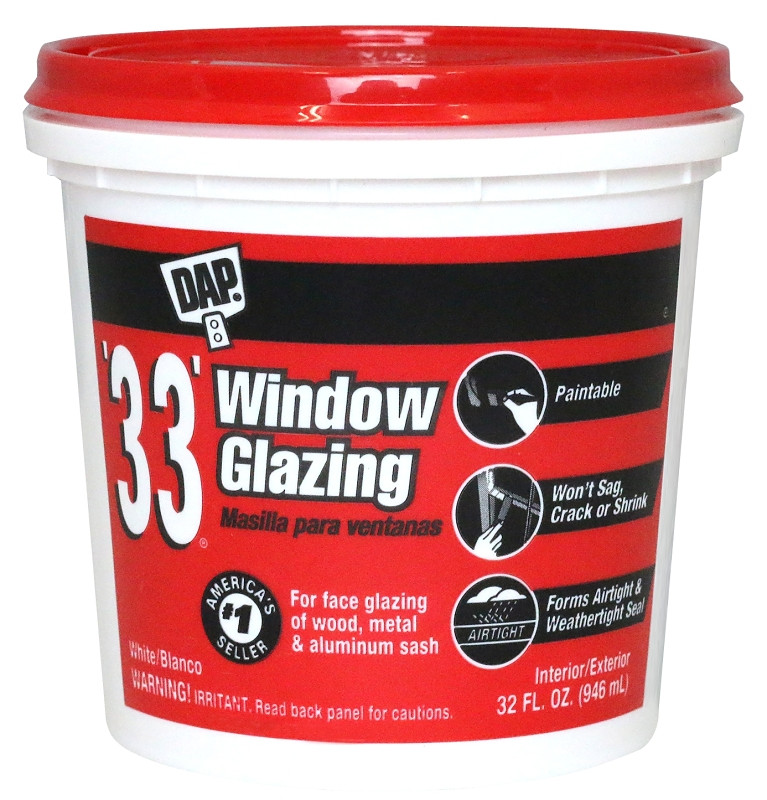 DAP ''33'' Window Glazing 12122 Qt White