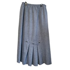 VTG 80s 90s Pleat Classic Midi Skirt Womens 18W Retro Career Timeless Officecore