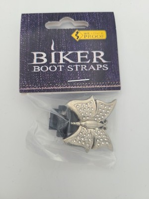 Iron Butterfly Biker Boot Straps Replacemet Clip Bootstraps Or Boot-Loops Biker