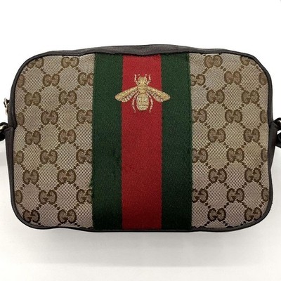 GUCCI Shoulder Bag GG Supreme Bee Animalier Sherry Line Monogram