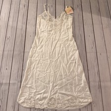Vintage Wondermaid Satin Slip Dress Lace Bridal Nightgown USA 34 NWT ILGWU Union