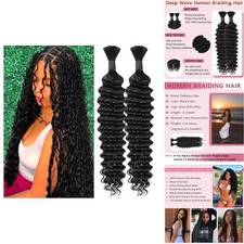 Fabimiya Human Braiding Hair Boho Braids 16-24Inch Deep Curly Wave Bulk 100