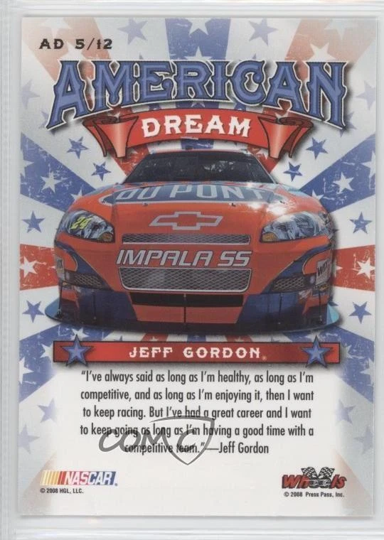 2008 Wheels American Thunder American Dream Jeff Gordon #AD5 HOF - Image 2 of 2