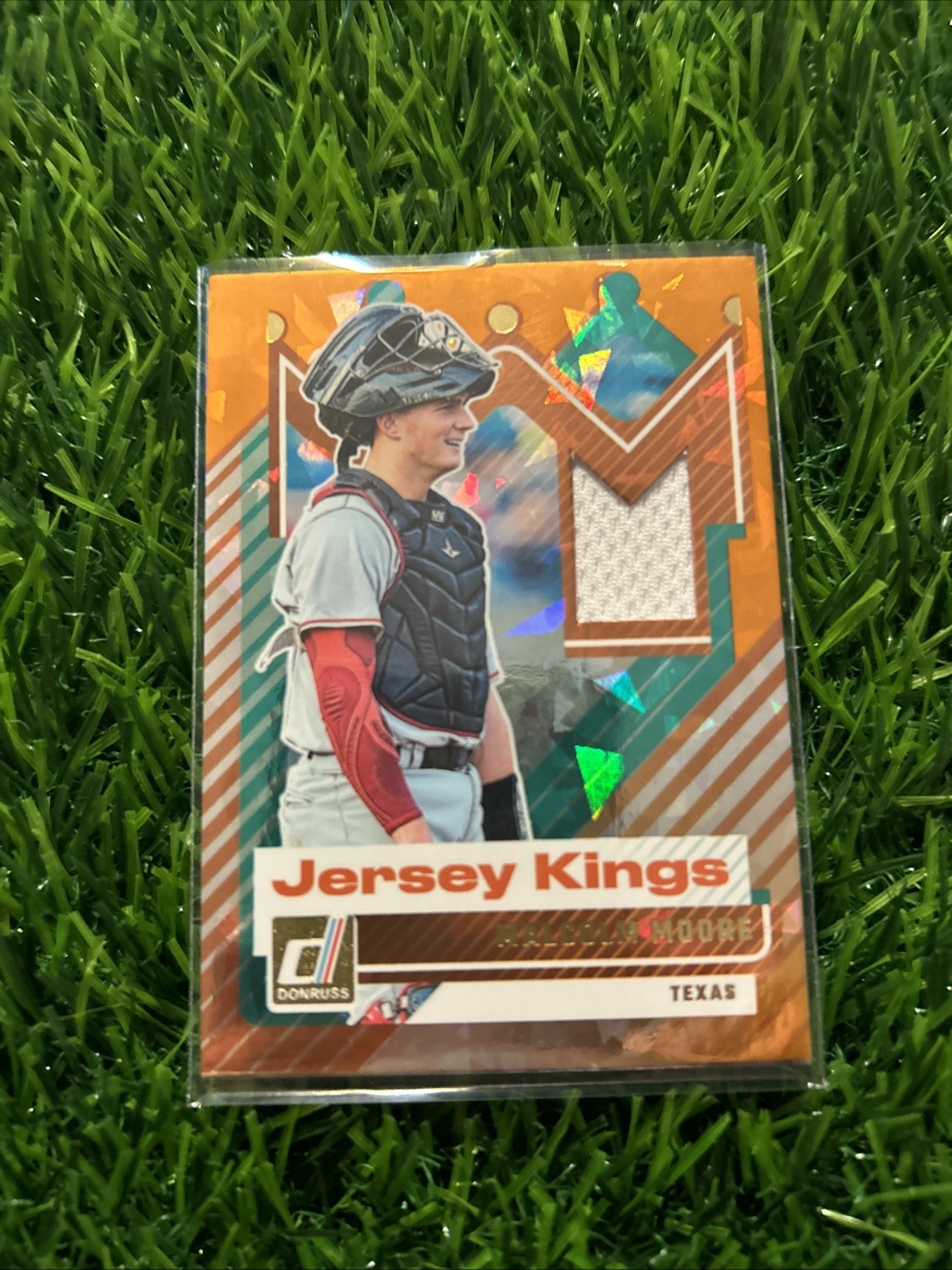 2025 Panini Donruss Malcolm Moore Jersey Kings Patch Orange Ice #JK-MM A93