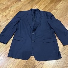 Men  s Burberrys Plaid Wool Blazer Navy Blue Size 44R