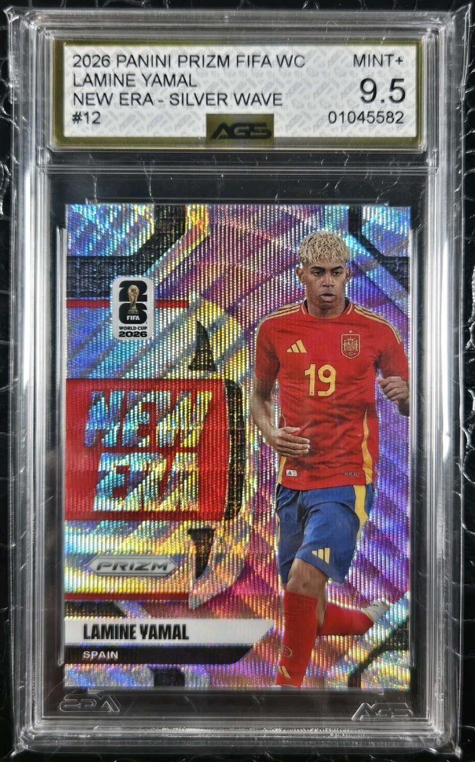 2026 Panini Prizm World Cup New Era Lamine Yamal Spain #12 Prizms Wave AGS 10