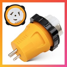 15A 5-15P to SS2-50R Locking Shore Power Adapter RV Cord Marine Boat Converter