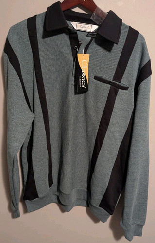 Classics by Palmland 2XLT Pullover Golf Pocket Polo Sweatshirt Moss NWT - Picture 1 of 4