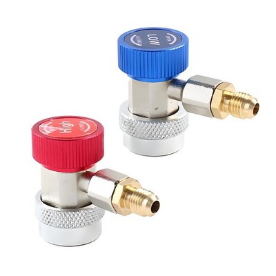 UHANBUT R134a A/C Refrigerant Quick Coupler Adapter Set, R134a, Blue&Red 