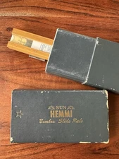 VTG Bamboo Slide Rule 1447 SUN HEMMI Japan Frederick Post Co. With Case