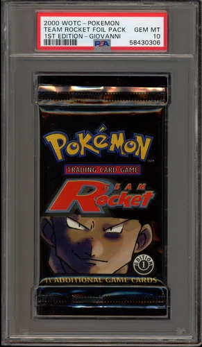 Pokemon Team Rocket 1st Edition Giovanni Art Sealed Booster Pack PSA 10 Gem Mint