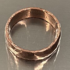 Copper Ring Sz 10 1/2 Band 1/4  Wide Vintage Hammered