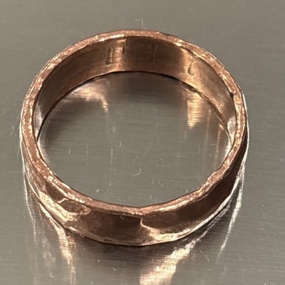 Kupfer Ring Gr. 10 1/2 Band 1/4'' breit Vintage gehämmert