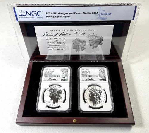 2024-S Reverse Proof Morgan & Peace Silver Dollar NGC PF70 FDOI - RYDER COA #174