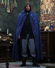 Mytholon Aaron Umhang Baumwolle Blau Larp Mittelalter #11532