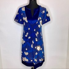 Banana Republic blue floral silk shift dress size Extra Small XS