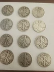 Lot of 12 Walking liberty half dollars 90% Silver