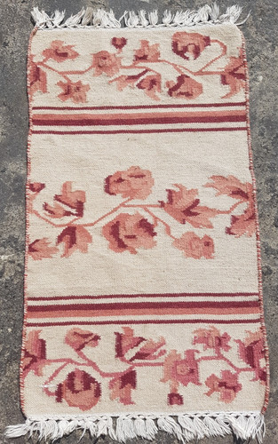 Vintage Traditional Handmade Beautiful Floral Kilim Floor Rug Carpet 86x50 cm