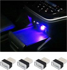Augeny 4 PCS USB LED Car Interior Atmosphere Lamp, Plug-in USB Decor Night Light