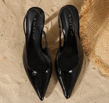 Women Black Sling back Stiletto High Heel
