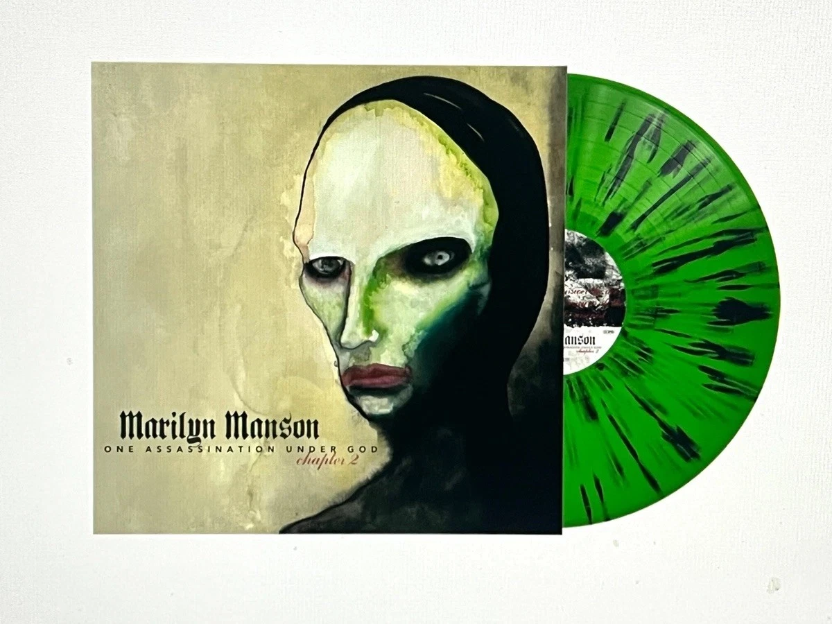Marilyn Manson One Assassination Under God LP | Green w/ Black Splatter Vinyl
