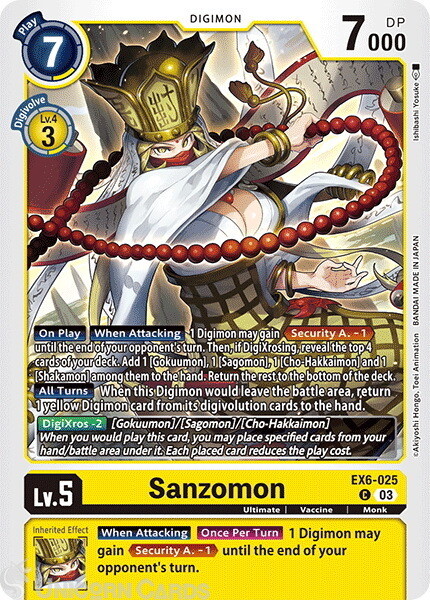 EX6-025 Sanzomon : Common Digimon Card : EX06: Theme Booster Infernal Ascension