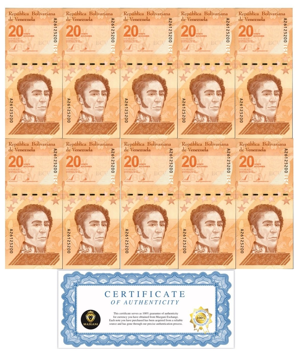 Venezuela 10 Notes Of 20 Million Bolivar Soberano Banknotes - Foto 10