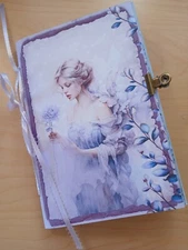 LARGE Junk Journal Blank Booklet "FROST FAIRIES", Fairy LG 8.5"x5.5" 40 pgs 