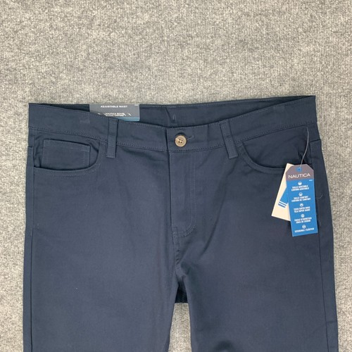 Nautica Pants Big Boys 18 Navy School Uniform Husky Stretch Cotton Performance - Picture 3 of 15