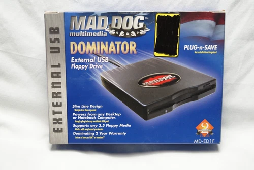 mad dog dominator external floppy drive MD-ED1F 3.5 1.44 mb new