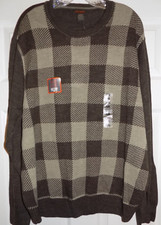 NWT Dockers men's XL brown plaid extra soft fine knit pullover sweater